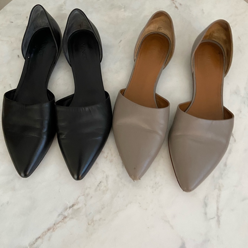 Vince d’Orsay Flats: Beige & Black | 7